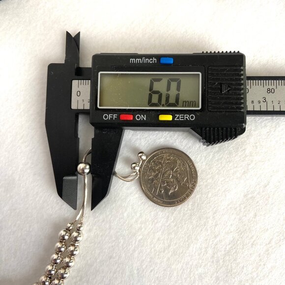 Dyadema Sterling Silver 925 Italy 6MM Beaded Ball Bracelet Adjustable Bolo Clasp - Picture 14 of 16